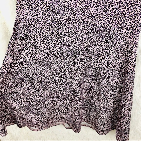 Wild Fable purple pink leopard print dress womens size medium and large rouched - Picture 4 of 7